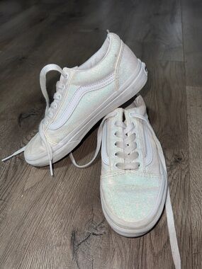 Vans Kids White Iridescent Glitter Sneakers